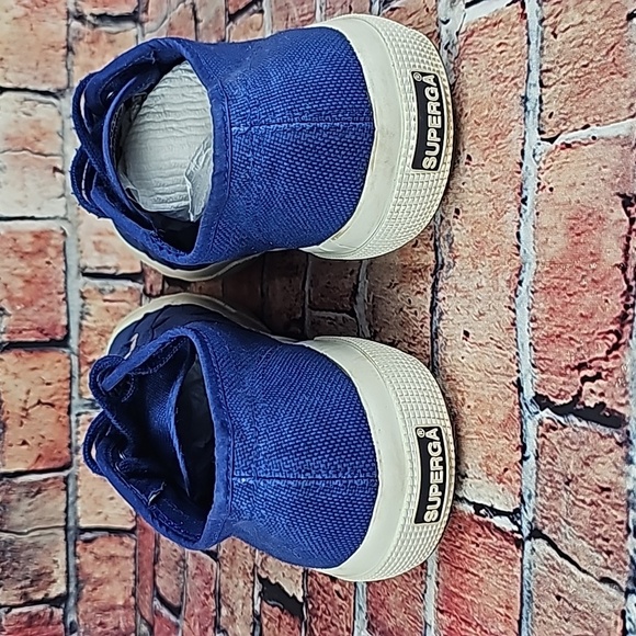 SUPERGA LOWTOP SHOES,  WOMANS SIZE 9.5 EUC BLUE/WHITE - Picture 8 of 11